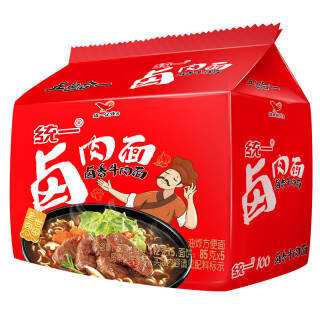 统一 巧面馆 卤肉面 方便面 袋装 560g(109-10) 9.9元
